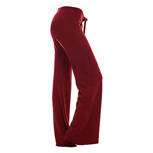 Plus Size Jumpsuits for Women Summer 2023 Cargo Pants Women Elastic Waisted Stretch Pant Legging Workout Yoga Gym Cozy Drawstring Trousers with Pockets Red Small