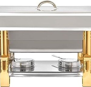 Single Pan Buffet Server, Chafing Dish Buffet Set, Portable Stainless Steel Food Warmer, Chafing Dish Set Perfect for Catering, Parties, Events and Holiday