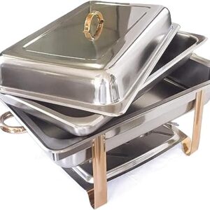 Single Pan Buffet Server, Chafing Dish Buffet Set, Portable Stainless Steel Food Warmer, Chafing Dish Set Perfect for Catering, Parties, Events and Holiday