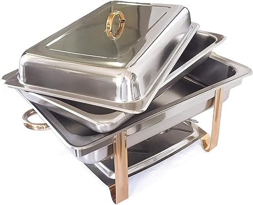 Single Pan Buffet Server, Chafing Dish Buffet Set, Portable Stainless Steel Food Warmer, Chafing Dish Set Perfect for Catering, Parties, Events and Holiday