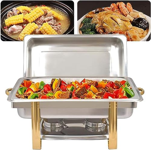 Single Pan Buffet Server, Chafing Dish Buffet Set, Portable Stainless Steel Food Warmer, Chafing Dish Set Perfect for Catering, Parties, Events and Holiday