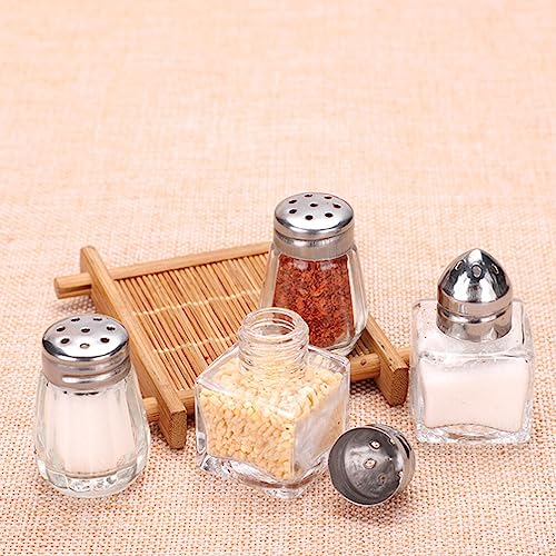 BESTonZON 10Pcs Salt Shaker or Pepper Shaker with Pour Holes Stainless Steel Dispenser for Pink Himalayan, Table Salt BBQ Seasoning Containers