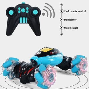 GHTMONY Red Gesture RC Stunt Cars Remote Control Gesture Car Toys for Boys Ages 8-13, Off Road Vehicle Cars with Cool Light and Music, Best Birthday Christmas Hallowen Gifts for Kids