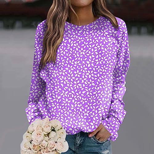 Generic Long Sleeve Tee Shirts for Women Long Sleeve Workout Tops for Women Long Sleeve Shirt for Women O-Neck Shirts Casual T Shirts Lightweight Blouses Loose Long Sleeve Pullover Printed Tops