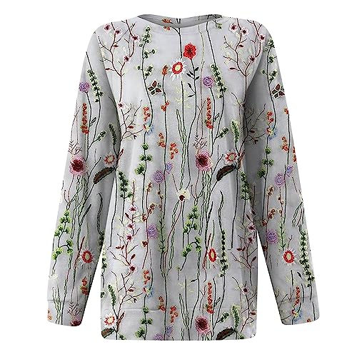 Generic Long Sleeve Shirt for Women Long Sleeve Tops for Women Pullover Sweaters for Women Long Sleeve Round Neck Long Sleeve Pullover Loose Blouses Casual Tops Lightweight Shirts Printed T Shirts