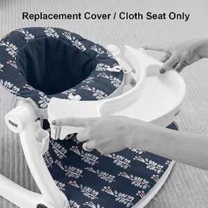 Replacement Part for Fisher-Price Sit-Me-Up Floor Seat - GMD19 ~ Replacement Cover/Cloth Seat ~ Dark Blue with White Flowers