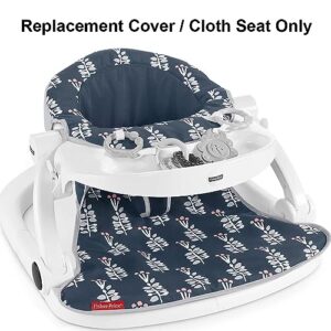 Replacement Part for Fisher-Price Sit-Me-Up Floor Seat - GMD19 ~ Replacement Cover/Cloth Seat ~ Dark Blue with White Flowers