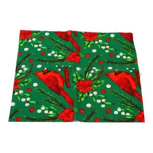 10 Pieces Christmas Fabric Bundles Sewing Quilting Craft Multi Color Cotton Squares Patchwork Christmas Bells Tree Element Printing Fabric for DIY Dress Apron Party Supplies