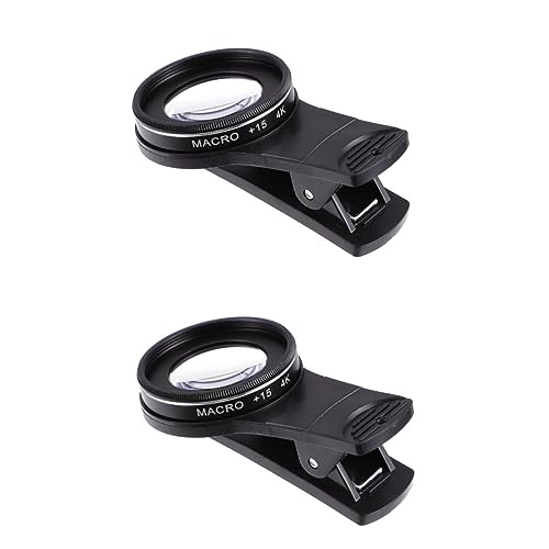 Hemobllo 2pcs on K Kit Pouch Smart Lens Clip Carry Angle Portable Cell for Mobile Wide Mm High Fish Attachment Compatible with Most Smartphones Lenses Black Len Macro Phone Eye Camera