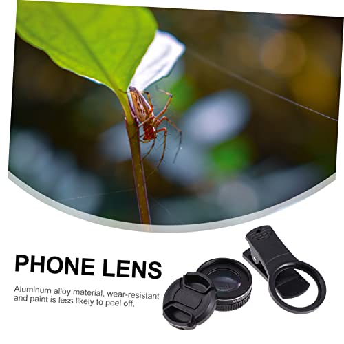 Hemobllo 2pcs on K Kit Pouch Smart Lens Clip Carry Angle Portable Cell for Mobile Wide Mm High Fish Attachment Compatible with Most Smartphones Lenses Black Len Macro Phone Eye Camera