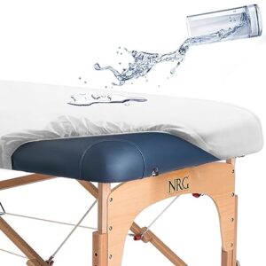 nrg reusable protective massage table cover, 10-pack - waterproof massage bed cover - spa bed cover - vinyl massage table cover fitted - easily wipes clean between clients - machine washable