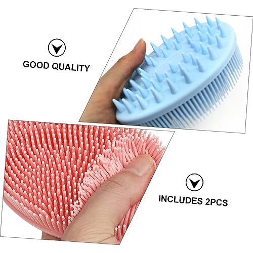 FOMIYES 4 pcs Handle Women Dual-Sided Scrubbing Double-Sided Pet Shower Silicone Massager Washer Looafh Double Shampoo Side Head Bath Brush Cleaning Body Double- Men