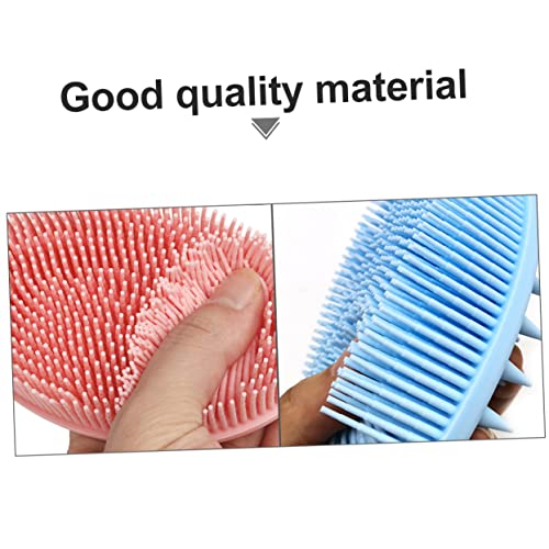 FOMIYES 4 pcs Handle Women Dual-Sided Scrubbing Double-Sided Pet Shower Silicone Massager Washer Looafh Double Shampoo Side Head Bath Brush Cleaning Body Double- Men