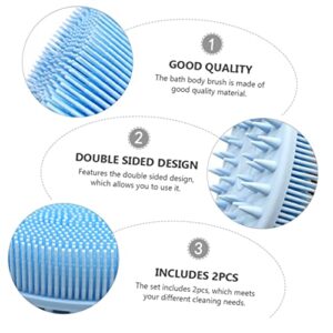 FOMIYES 4 pcs Handle Women Dual-Sided Scrubbing Double-Sided Pet Shower Silicone Massager Washer Looafh Double Shampoo Side Head Bath Brush Cleaning Body Double- Men