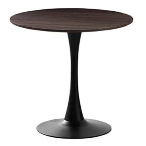 modern round dining table with faux marble top for kitchen bar patio drop leaf table with metal base for dining room