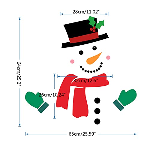 Christmas Cartoon Snowman Gift Decorative Ornament for Home Office Microwave Whiteboard Decor Accessory Magnetic Refrigerator Sticker