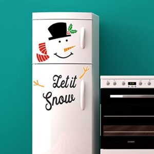 Christmas Cartoon Snowman Gift Decorative Ornament for Home Office Microwave Whiteboard Decor Accessory Magnetic Refrigerator Sticker