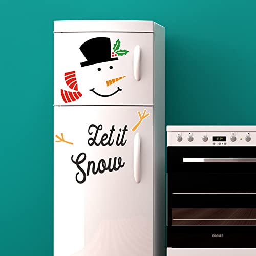 Christmas Cartoon Snowman Gift Decorative Ornament for Home Office Microwave Whiteboard Decor Accessory Magnetic Refrigerator Sticker