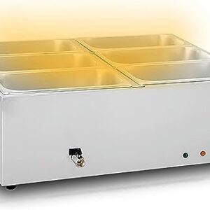 2/3/4/6 Commercial Electric Food Warmer, 1500W Stainless Steel Buffet Table Server, for Catering and Restaurants