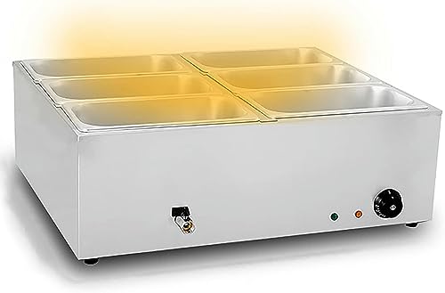 2/3/4/6 Commercial Electric Food Warmer, 1500W Stainless Steel Buffet Table Server, for Catering and Restaurants