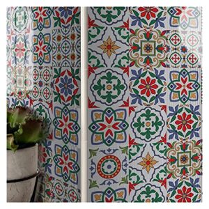 Tile Stickers Country Style Green Stick On Tiles Bathroom PVC Self Adhesive Wall Tiles Kitchen Stick On Wall Tiles Waterproof Peel and Stick Floor Tiles Self Adhesive Tiles for Walls