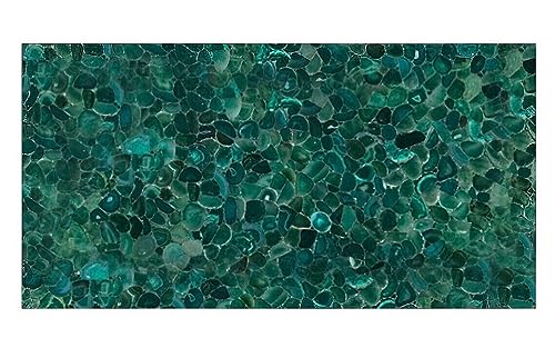 30 x 72 Inches Rectangle Shape Marble Dining Table for Home Decor Green Agate Stone Epoxy Art Restaurant Table from Indian Vintage Art and Crafts