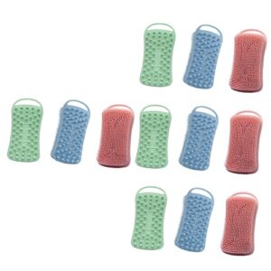 frcolor 12 pcs exfoliator wet shower for tools use home dry brush reliable washin exfoliating scrubbers body household brushes cleaning bathing square massager silicone hair cleaners