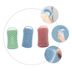 FRCOLOR 12 pcs Exfoliator Wet Shower for Tools Use Home Dry Brush Reliable Washin Exfoliating Scrubbers Body Household Brushes Cleaning Bathing Square Massager Silicone Hair Cleaners