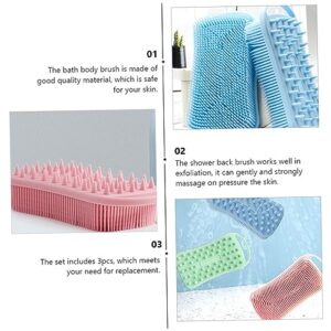 FRCOLOR 12 pcs Exfoliator Wet Shower for Tools Use Home Dry Brush Reliable Washin Exfoliating Scrubbers Body Household Brushes Cleaning Bathing Square Massager Silicone Hair Cleaners