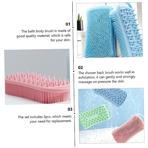 FRCOLOR 12 pcs Exfoliator Wet Shower for Tools Use Home Dry Brush Reliable Washin Exfoliating Scrubbers Body Household Brushes Cleaning Bathing Square Massager Silicone Hair Cleaners