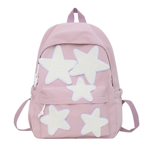 irLocy Star Backpack Y2K Backpack Preppy Backpack Aesthetic Backpack Kawaii Cute Back to College Preppy Y2K Accessories (pink)