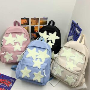 irLocy Star Backpack Y2K Backpack Preppy Backpack Aesthetic Backpack Kawaii Cute Back to College Preppy Y2K Accessories (pink)