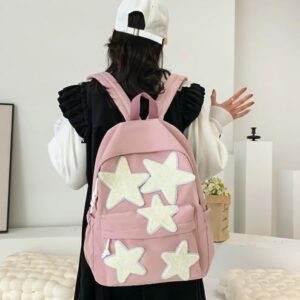 irLocy Star Backpack Y2K Backpack Preppy Backpack Aesthetic Backpack Kawaii Cute Back to College Preppy Y2K Accessories (pink)