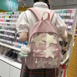 irLocy Star Backpack Y2K Backpack Preppy Backpack Aesthetic Backpack Kawaii Cute Back to College Preppy Y2K Accessories (pink)