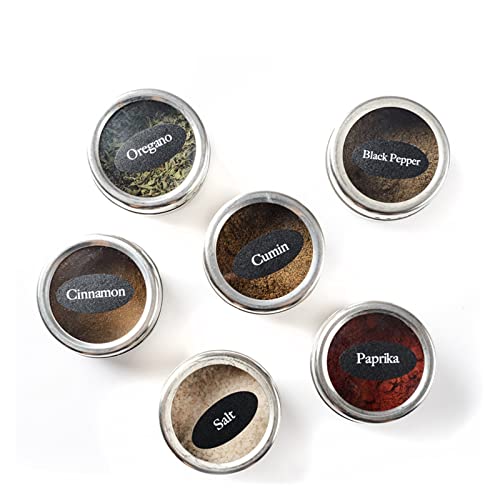 Utility Condiment Jar Magnetic Spice Tins Stainless Steel Spice Jar Set With Stickers Pepper Shakers Salt Pepper Set Seasoning Sprays Jars