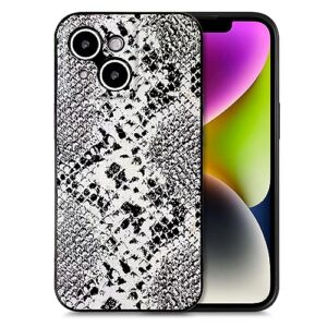 tingicase compatible with iphone 13 cute wave pattern case for women girls,soft tpu anti-bump phone case snake pattern design silicone case for iphone 13 - white