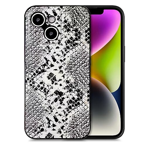 Tingicase Compatible with iPhone 13 Cute Wave Pattern Case for Women Girls,Soft TPU Anti-Bump Phone Case Snake Pattern Design Silicone Case for iPhone 13 - White