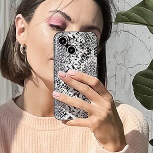 Tingicase Compatible with iPhone 13 Cute Wave Pattern Case for Women Girls,Soft TPU Anti-Bump Phone Case Snake Pattern Design Silicone Case for iPhone 13 - White