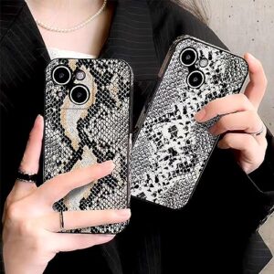 Tingicase Compatible with iPhone 13 Cute Wave Pattern Case for Women Girls,Soft TPU Anti-Bump Phone Case Snake Pattern Design Silicone Case for iPhone 13 - White