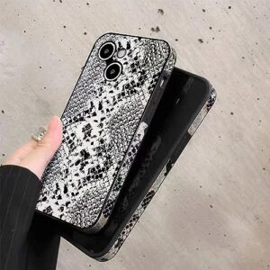 Tingicase Compatible with iPhone 13 Cute Wave Pattern Case for Women Girls,Soft TPU Anti-Bump Phone Case Snake Pattern Design Silicone Case for iPhone 13 - White