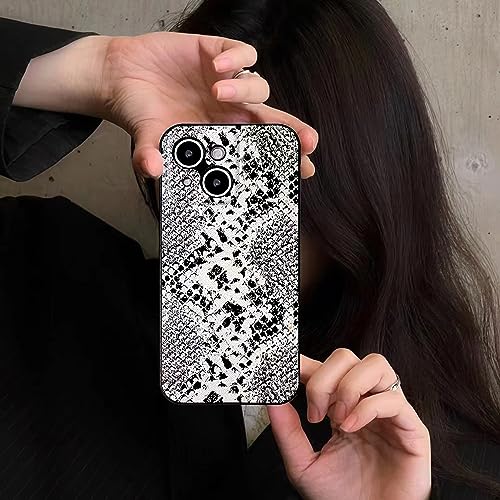 Tingicase Compatible with iPhone 13 Cute Wave Pattern Case for Women Girls,Soft TPU Anti-Bump Phone Case Snake Pattern Design Silicone Case for iPhone 13 - White