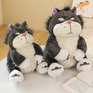 FLOERROYALE Cute Cat Plush Toy Cinderella's Cat Lucifer Plush Doll Fun Anime Cat Filled Animal Plush Throw Pillow, Birthday for Boys and Girls,11.8in