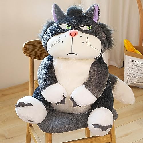 FLOERROYALE Cute Cat Plush Toy Cinderella's Cat Lucifer Plush Doll Fun Anime Cat Filled Animal Plush Throw Pillow, Birthday for Boys and Girls,11.8in