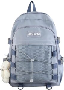 jiesihao aesthetic laptop backpack lightweight high-capacity nylon travel daypack for women cute kawaii backpack