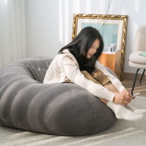 AFLHYJK Balcony Tatami Single Living Room Leather Sandbag Lazy Sofa Bean Bag (Color : D, Size : As Shown)