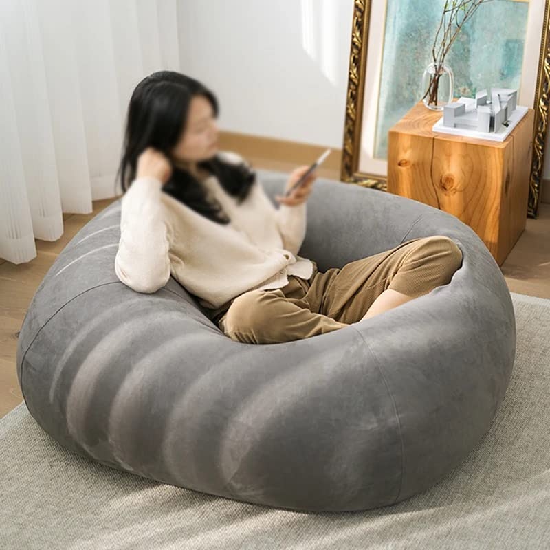 AFLHYJK Balcony Tatami Single Living Room Leather Sandbag Lazy Sofa Bean Bag (Color : D, Size : As Shown)