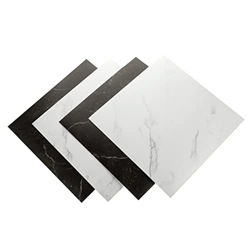 IWOWHERO 4pcs Marble Tile Stickers Marble Decor Adhesive Tile backsplash Bathroom Sticky Tiles Wall Sticker Decor Home Decoration Floor Decor Marble Floor Tile Sticker PVC Tile Sticker spc