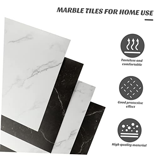 IWOWHERO 4pcs Marble Tile Stickers Marble Decor Adhesive Tile backsplash Bathroom Sticky Tiles Wall Sticker Decor Home Decoration Floor Decor Marble Floor Tile Sticker PVC Tile Sticker spc