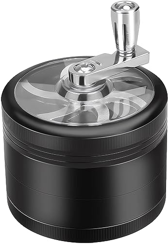 Herb Grinder, 2.5 inch 4 Layers with Zinc Alloy Manual Handle Grinder Kitchen Spice Grinder