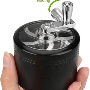 Herb Grinder, 2.5 inch 4 Layers with Zinc Alloy Manual Handle Grinder Kitchen Spice Grinder